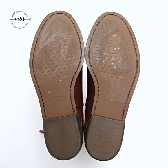 UGG Lars Brown Leather Starburst Studded Ankle Boots - Picture 11 of 13